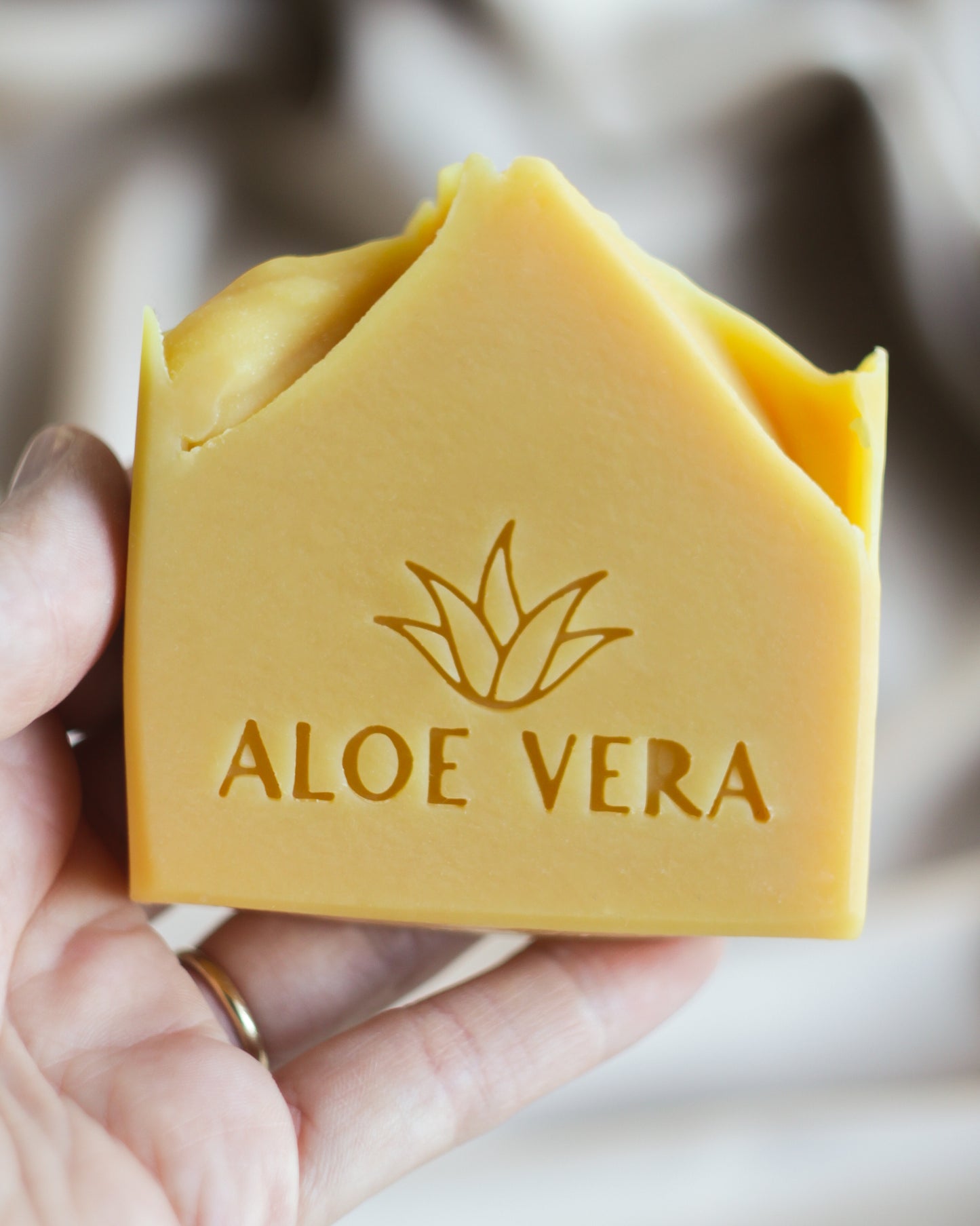 Aloe vera text soap stamp