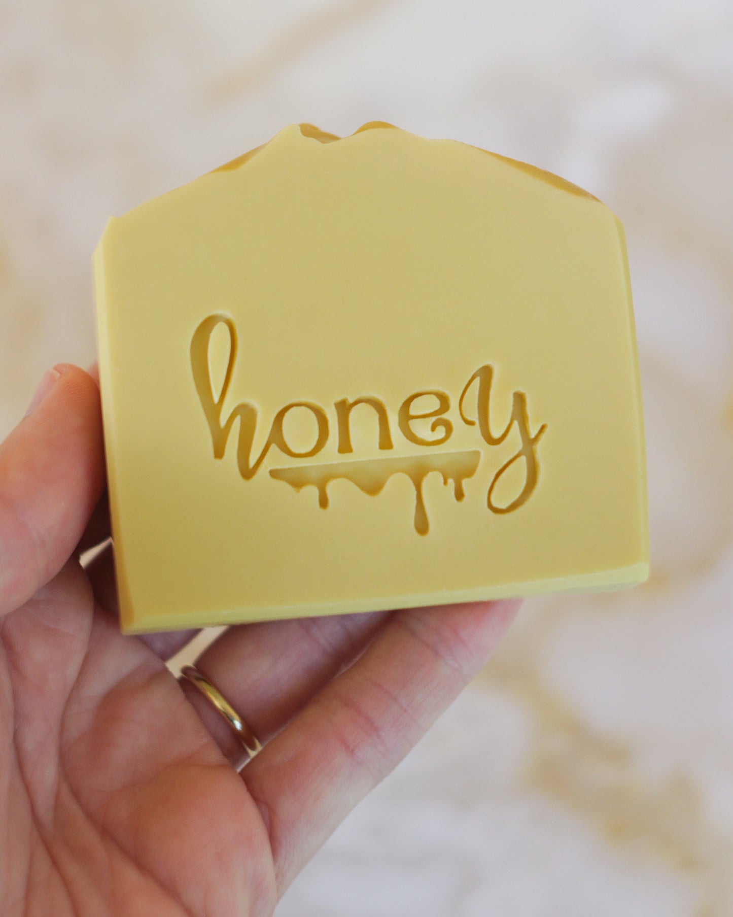 Honey drizzle text soap stamp