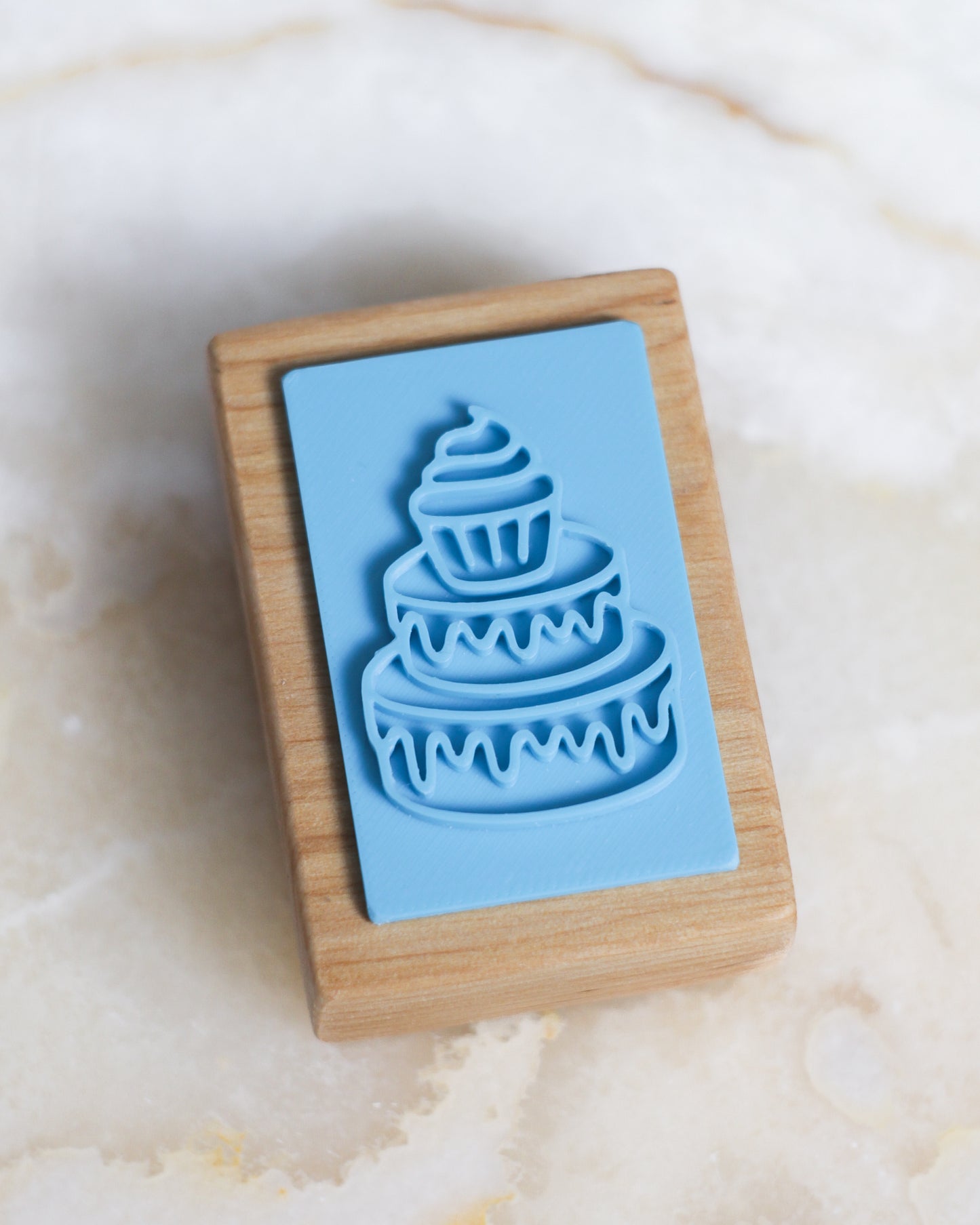 Triple delight cake soap stamp