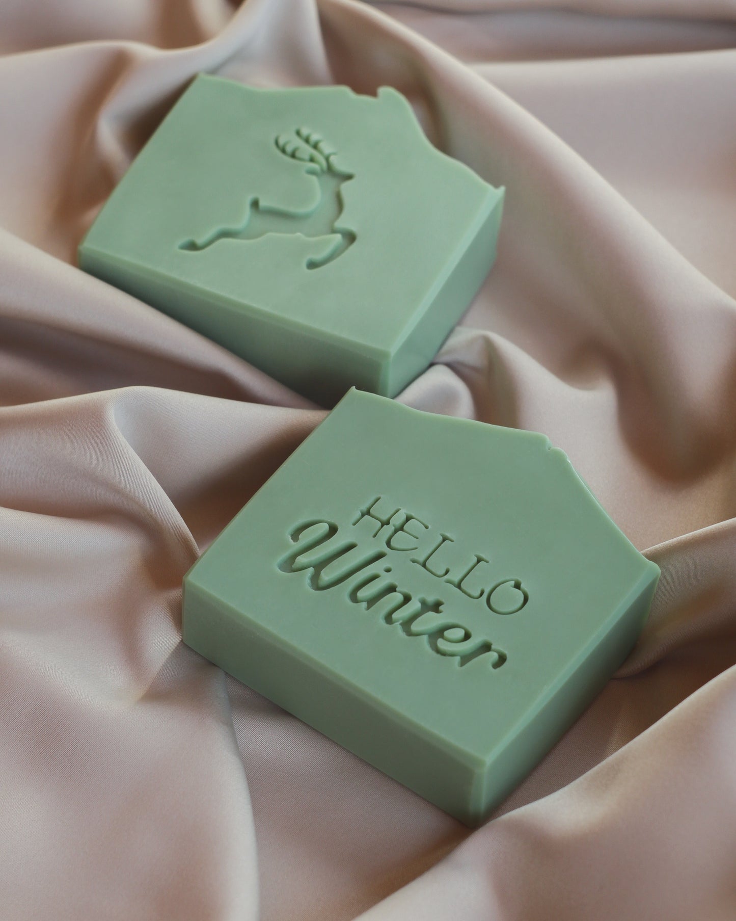 HELLO WINTER text soap stamp