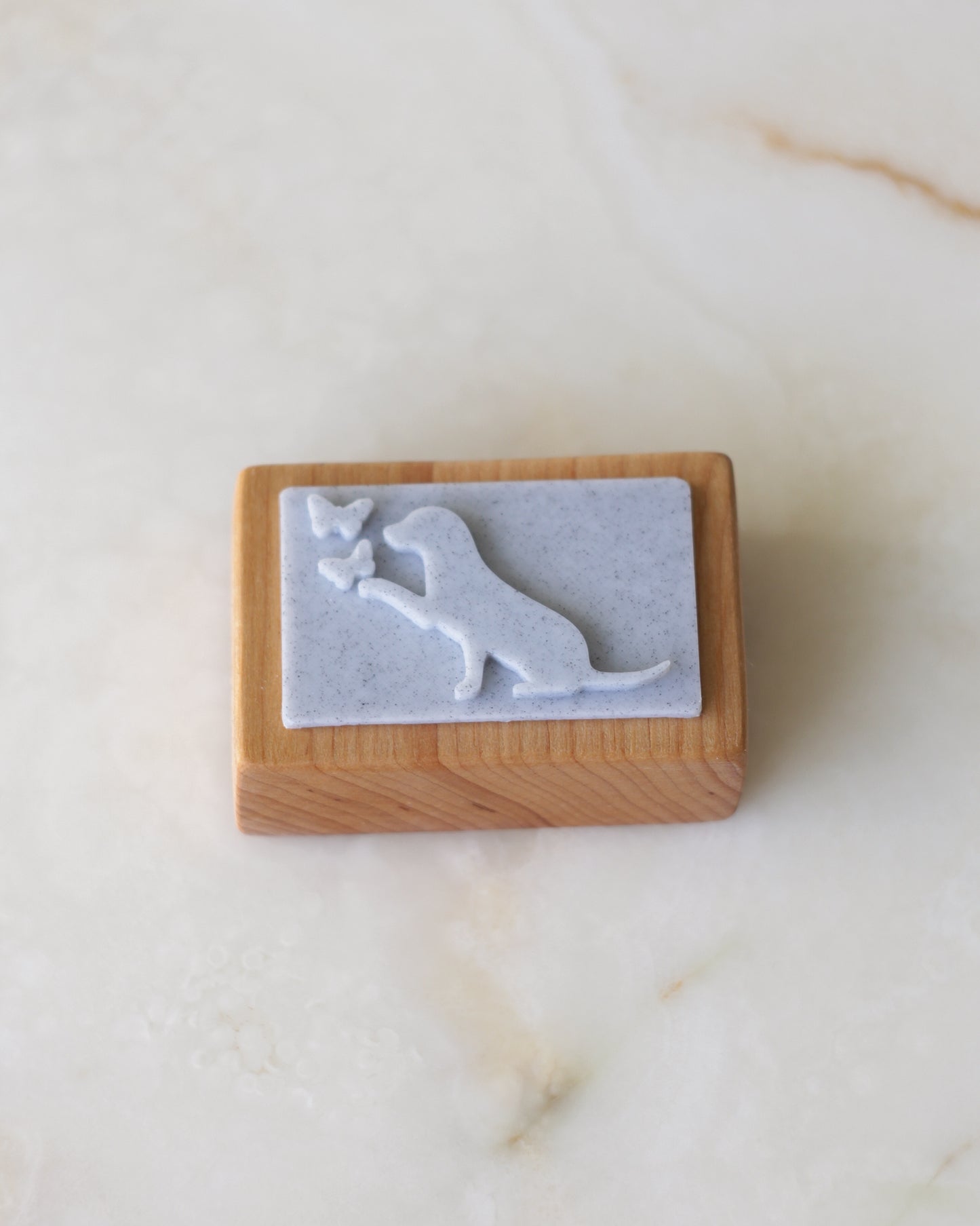 Butterfly dog soap stamp