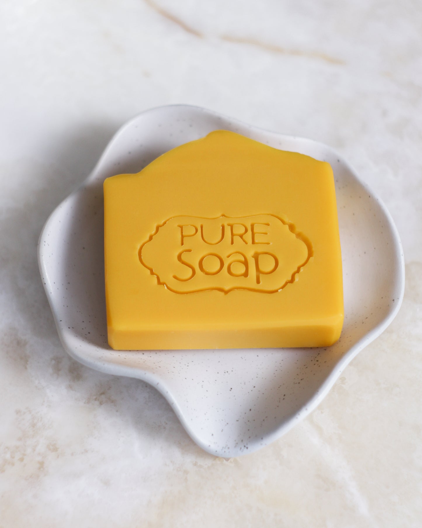 Pure soap text in frames soap stamp