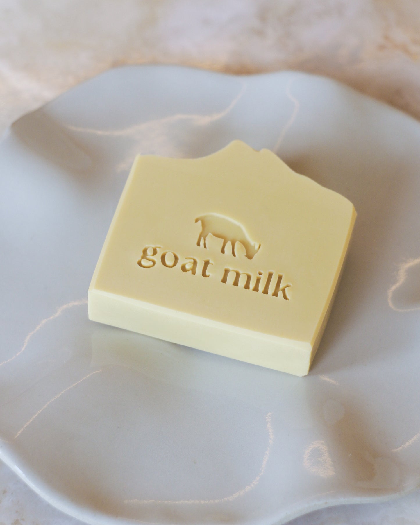 'Goat milk' text soap stamp