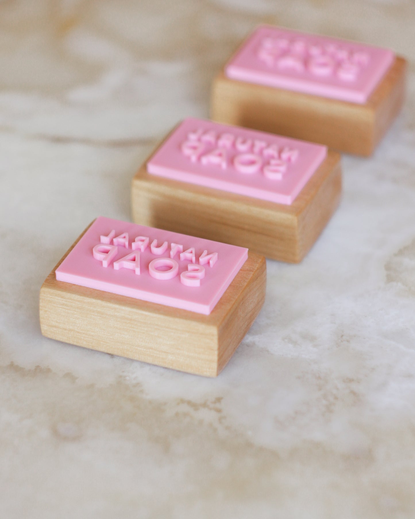 Text soap stamp 'natural soap'