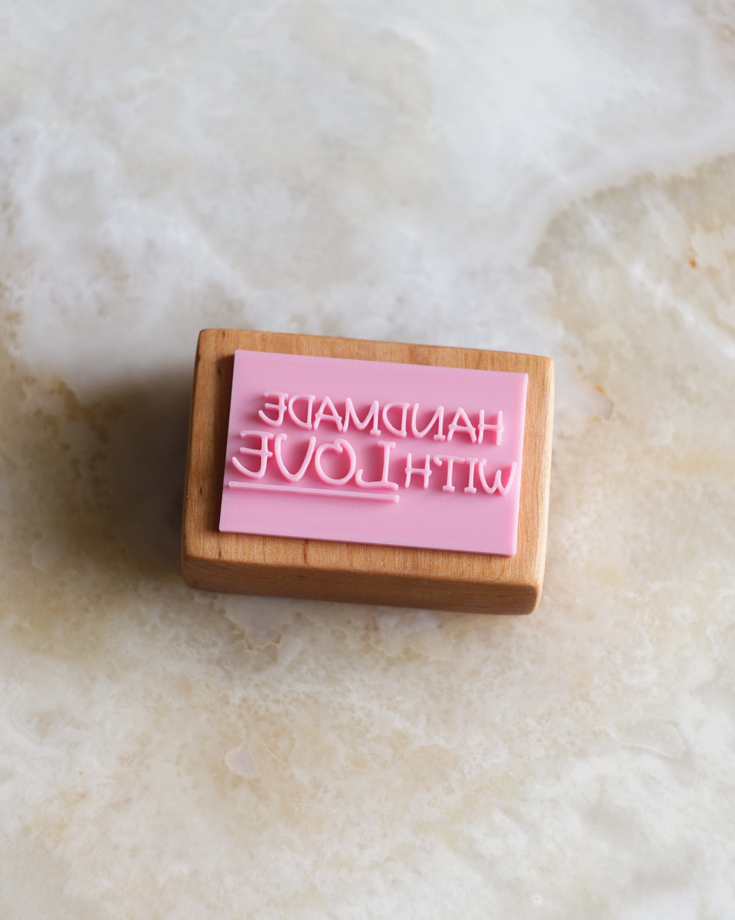 Handmade with love soap stamp