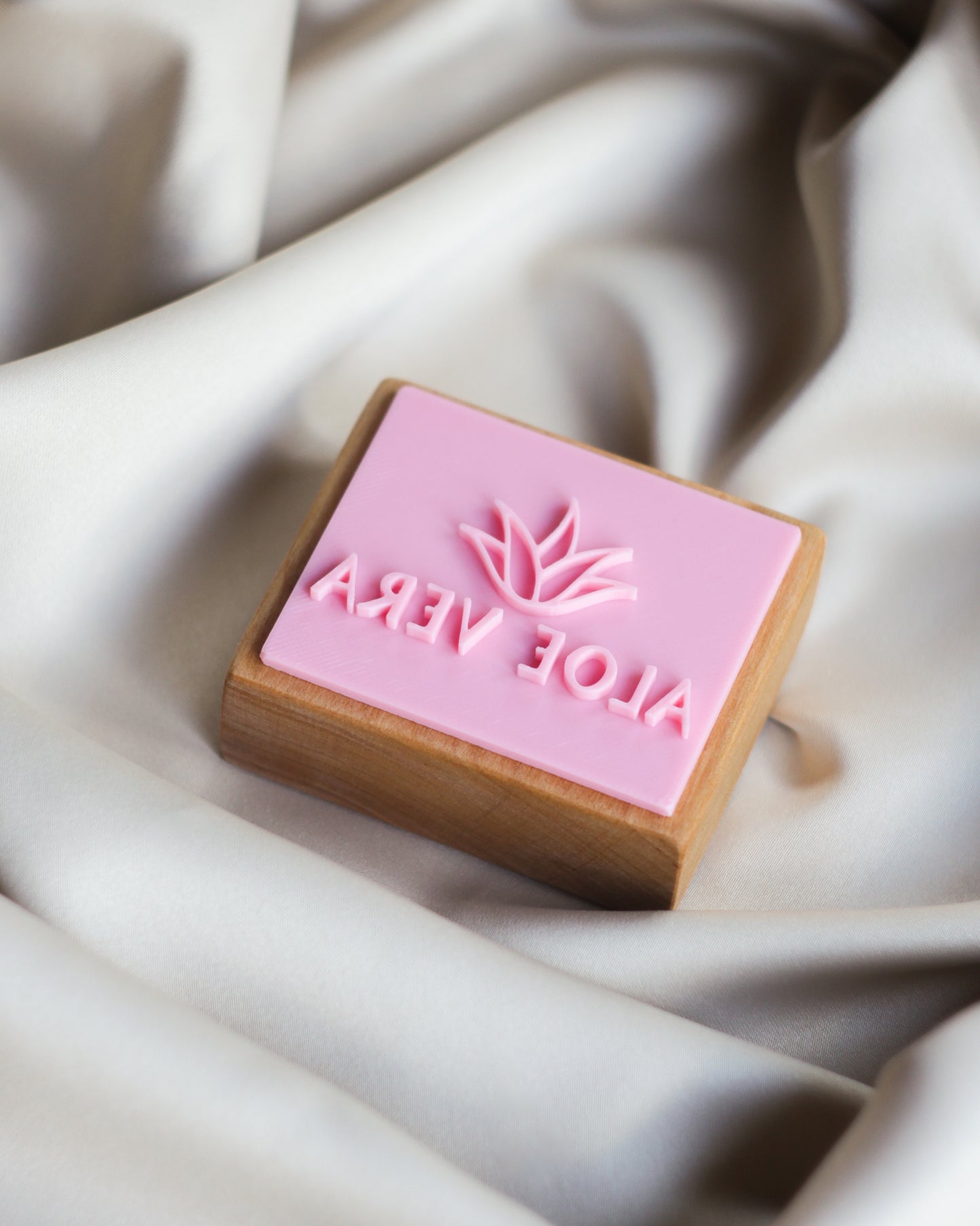 Aloe vera text soap stamp