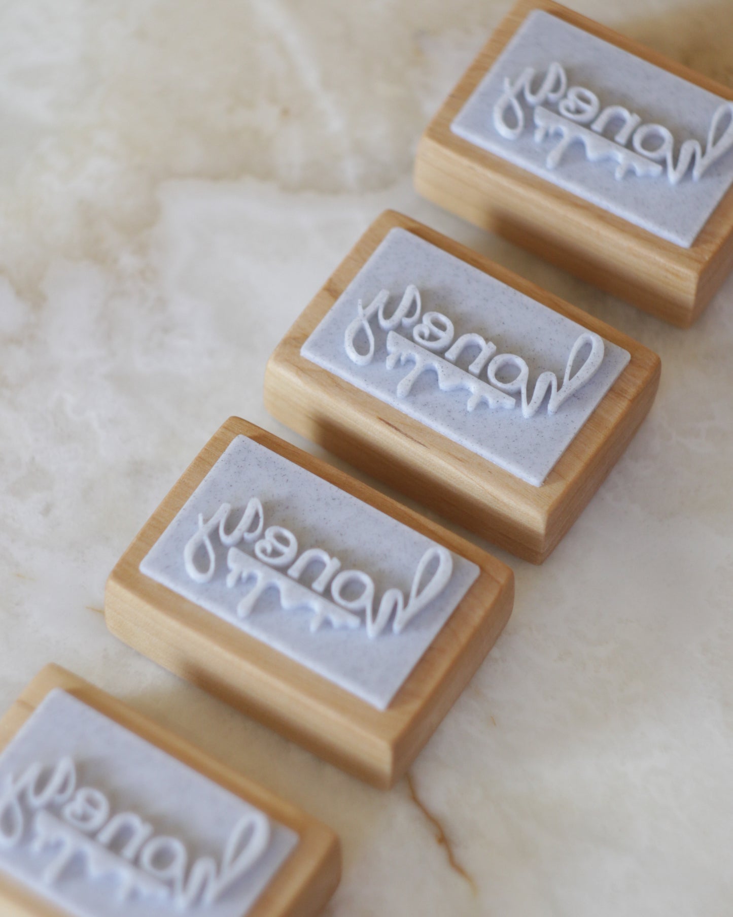 Honey drizzle text soap stamp