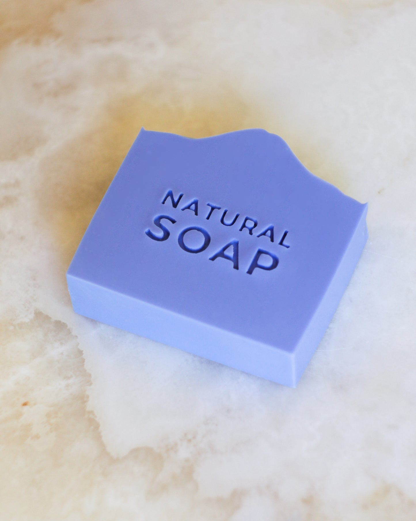 Text soap stamp 'natural soap'