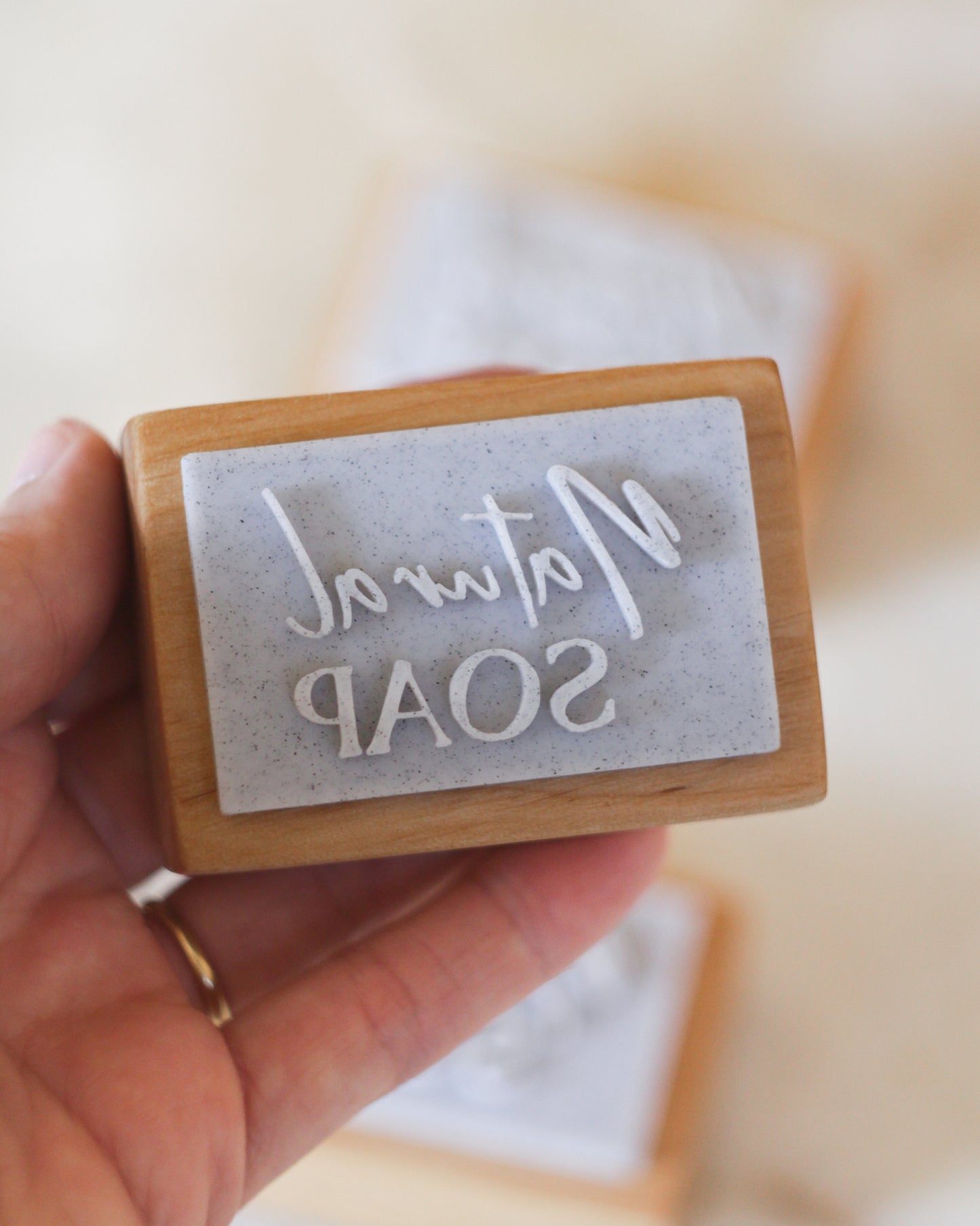 'Natural soap' text soap stamp