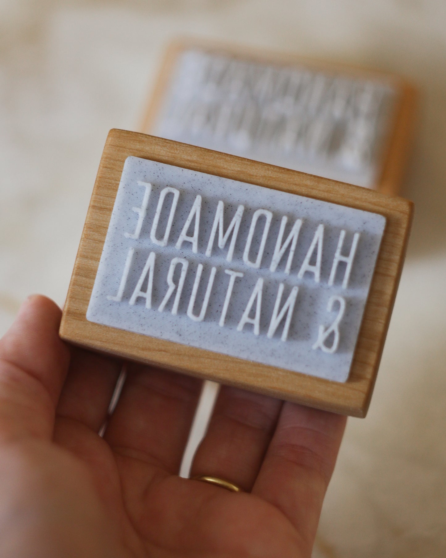 'Handmade & natural' soap stamp