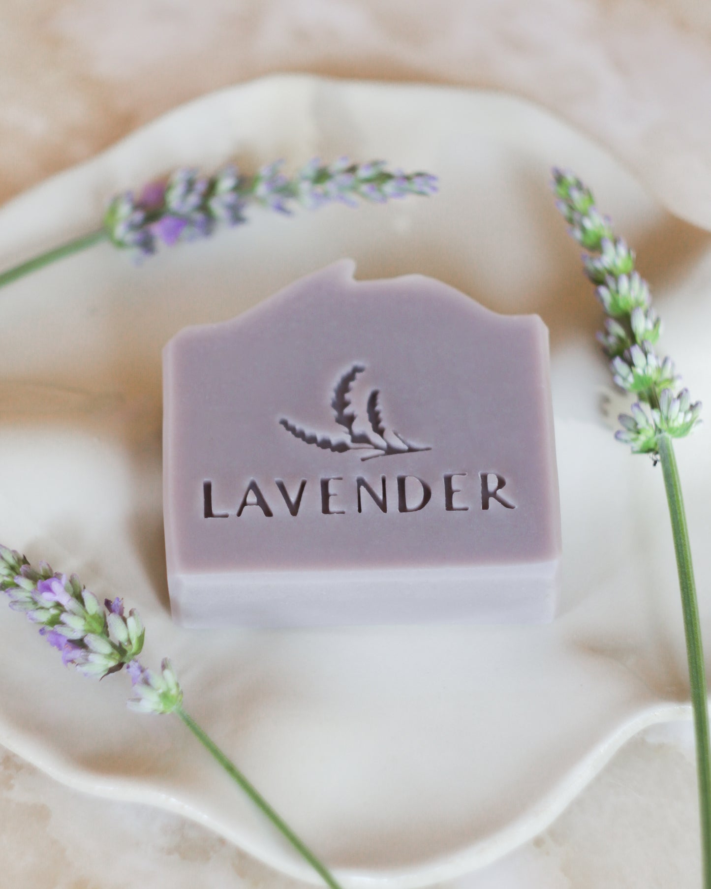 Lavender + twig soap stamp