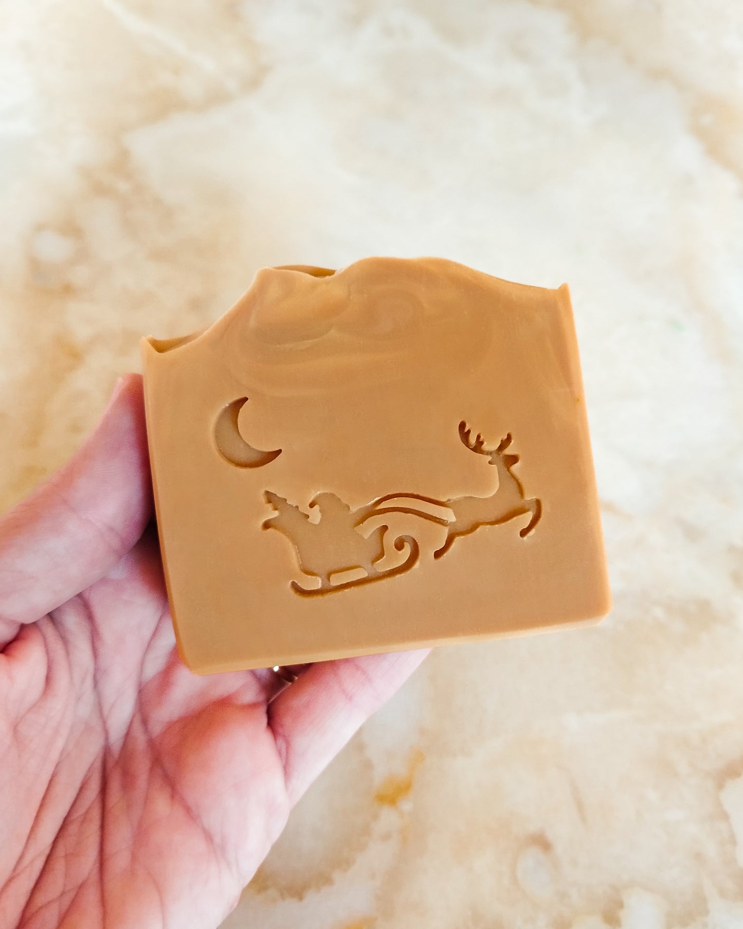 Santa's sleigh soap stamp