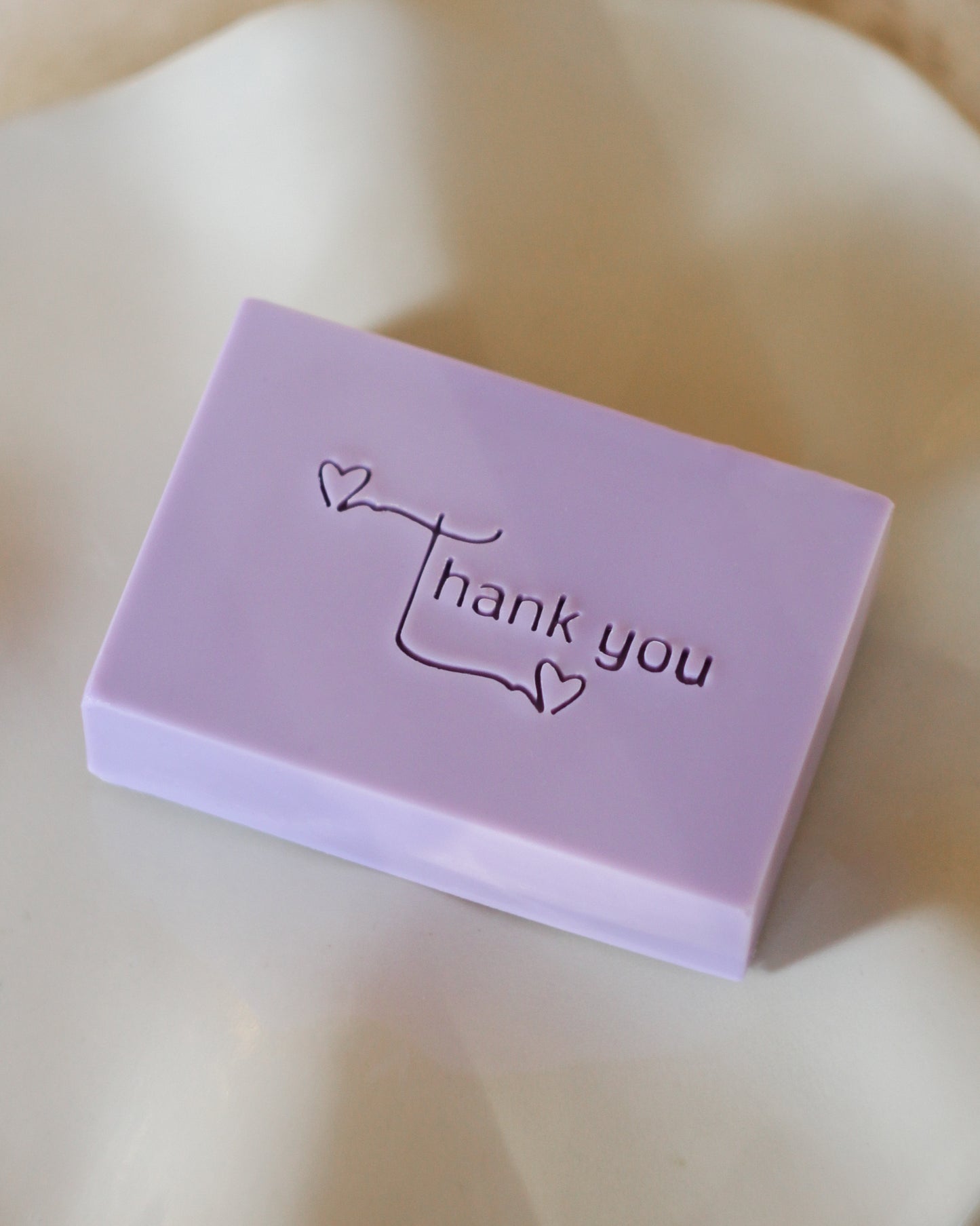 'Thank you' text soap stamp