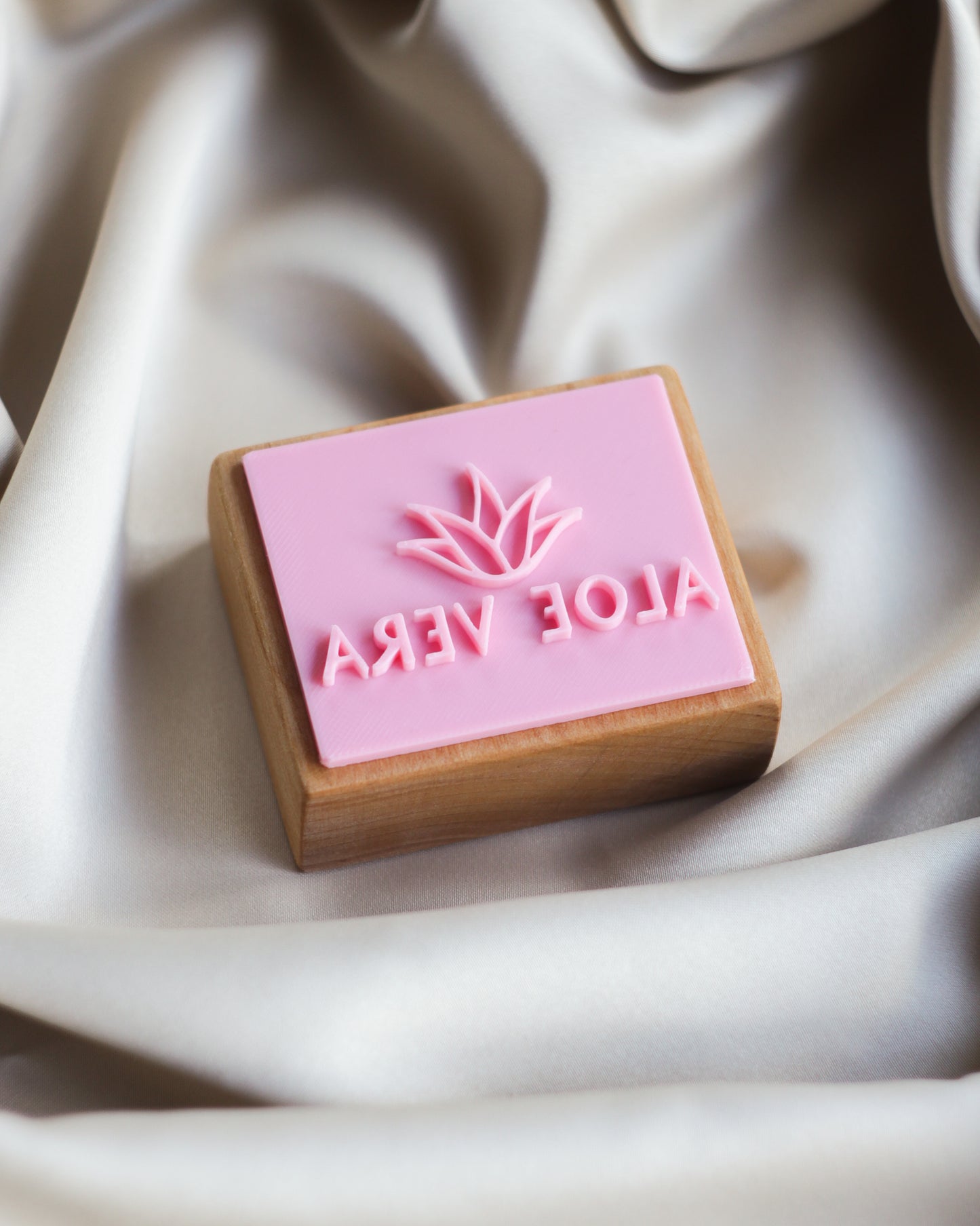 Aloe vera text soap stamp