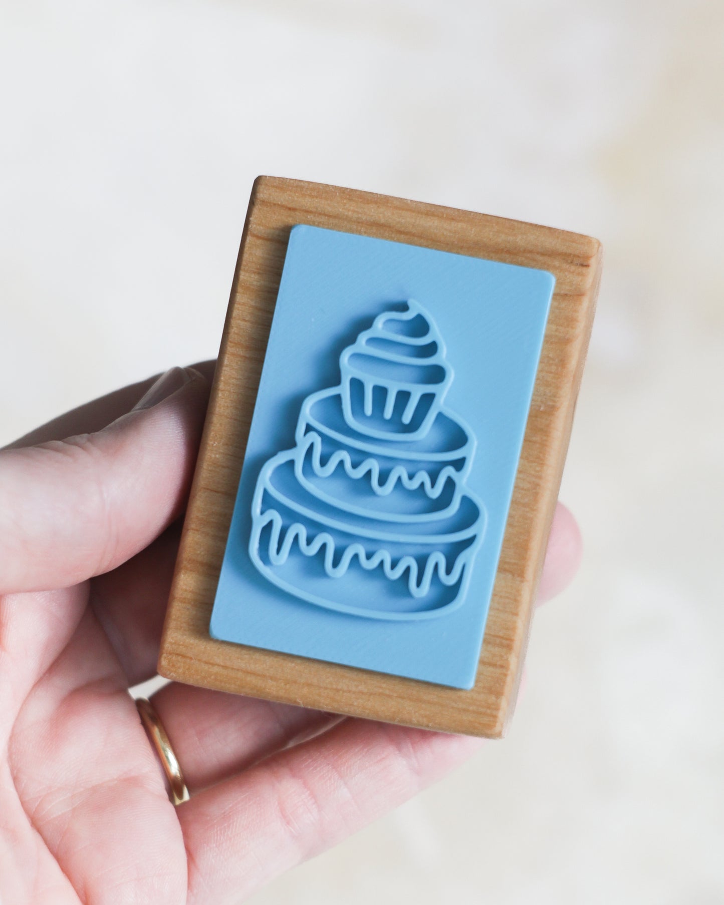 Triple delight cake soap stamp