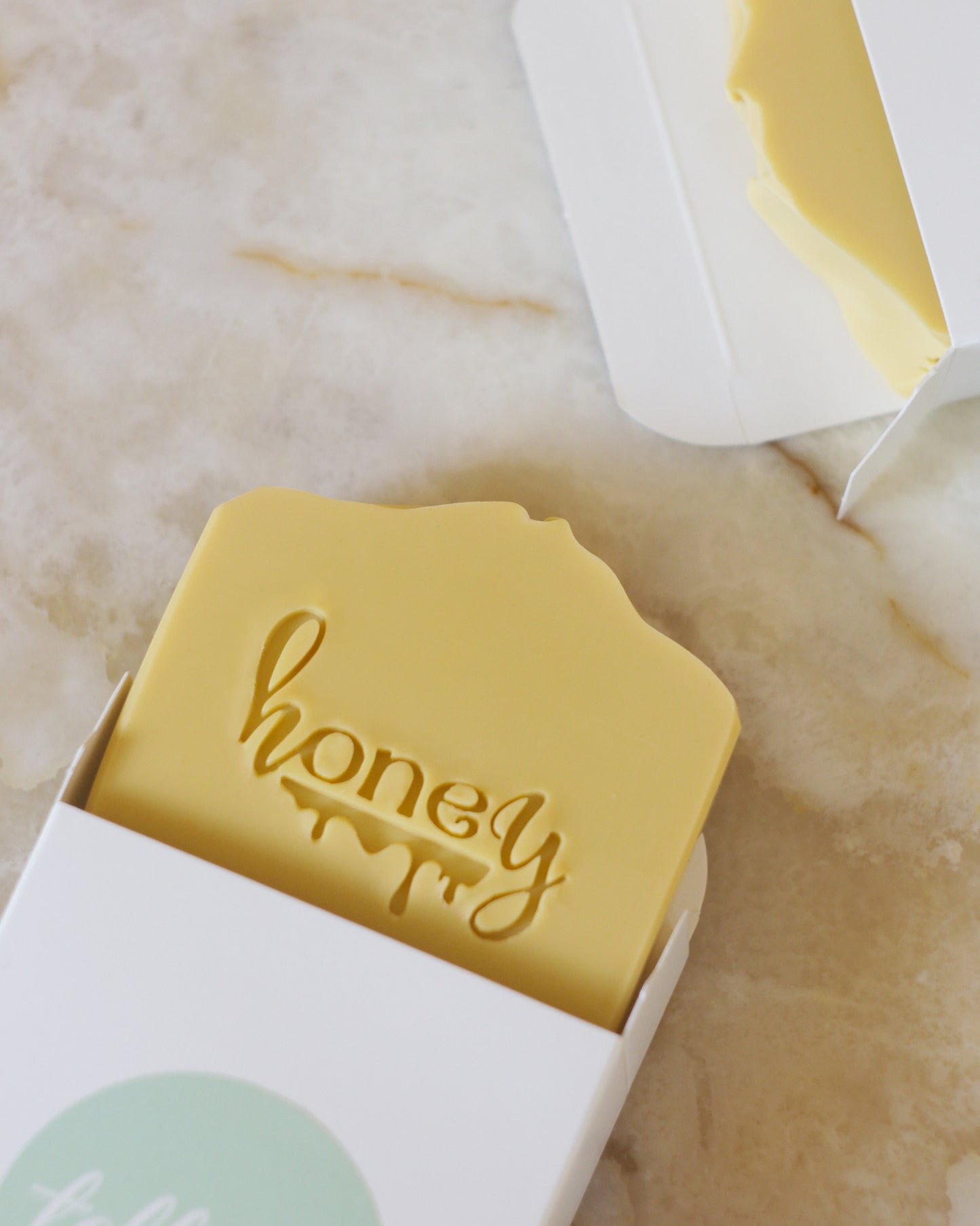 Honey drizzle text soap stamp