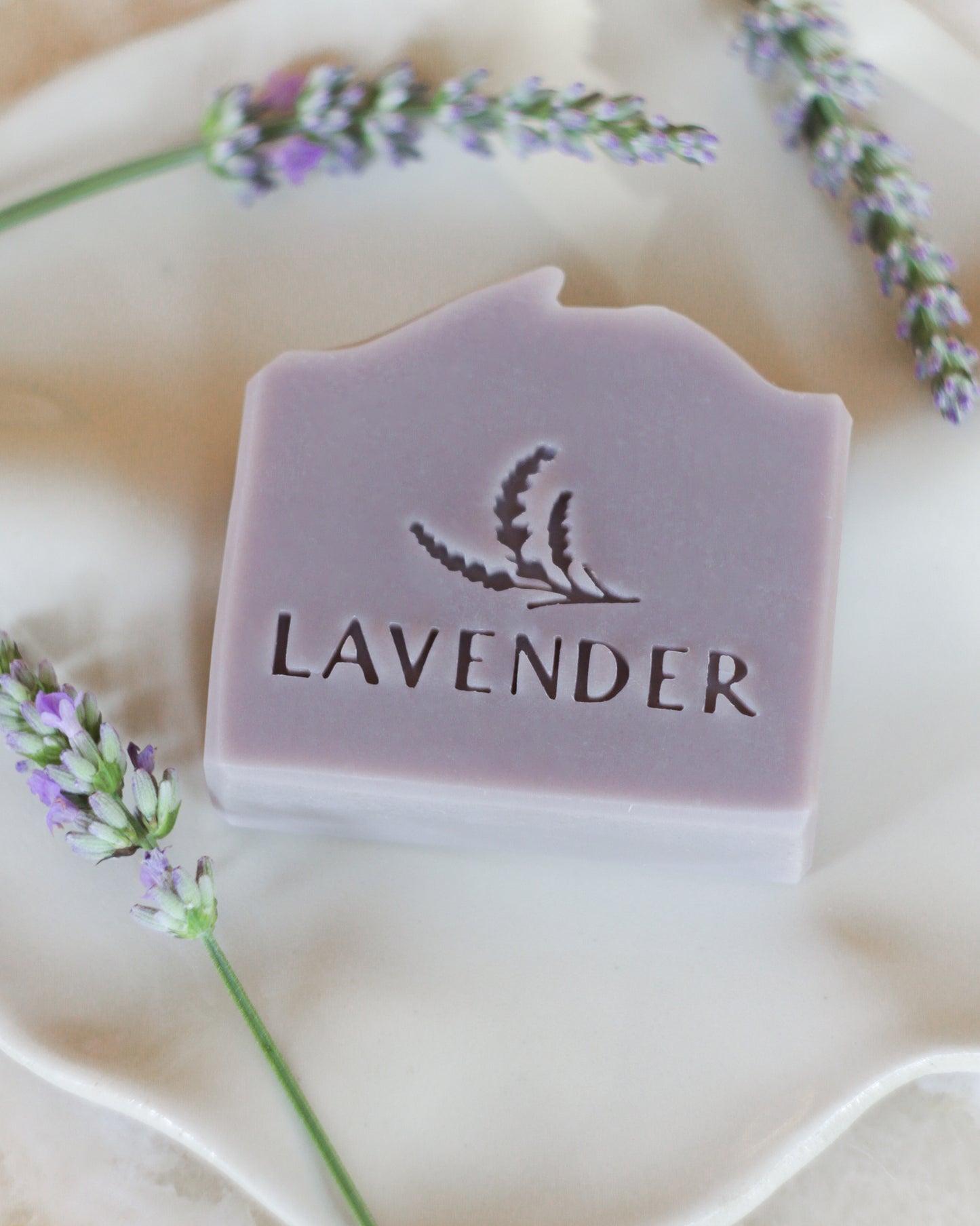 Lavender + twig soap stamp