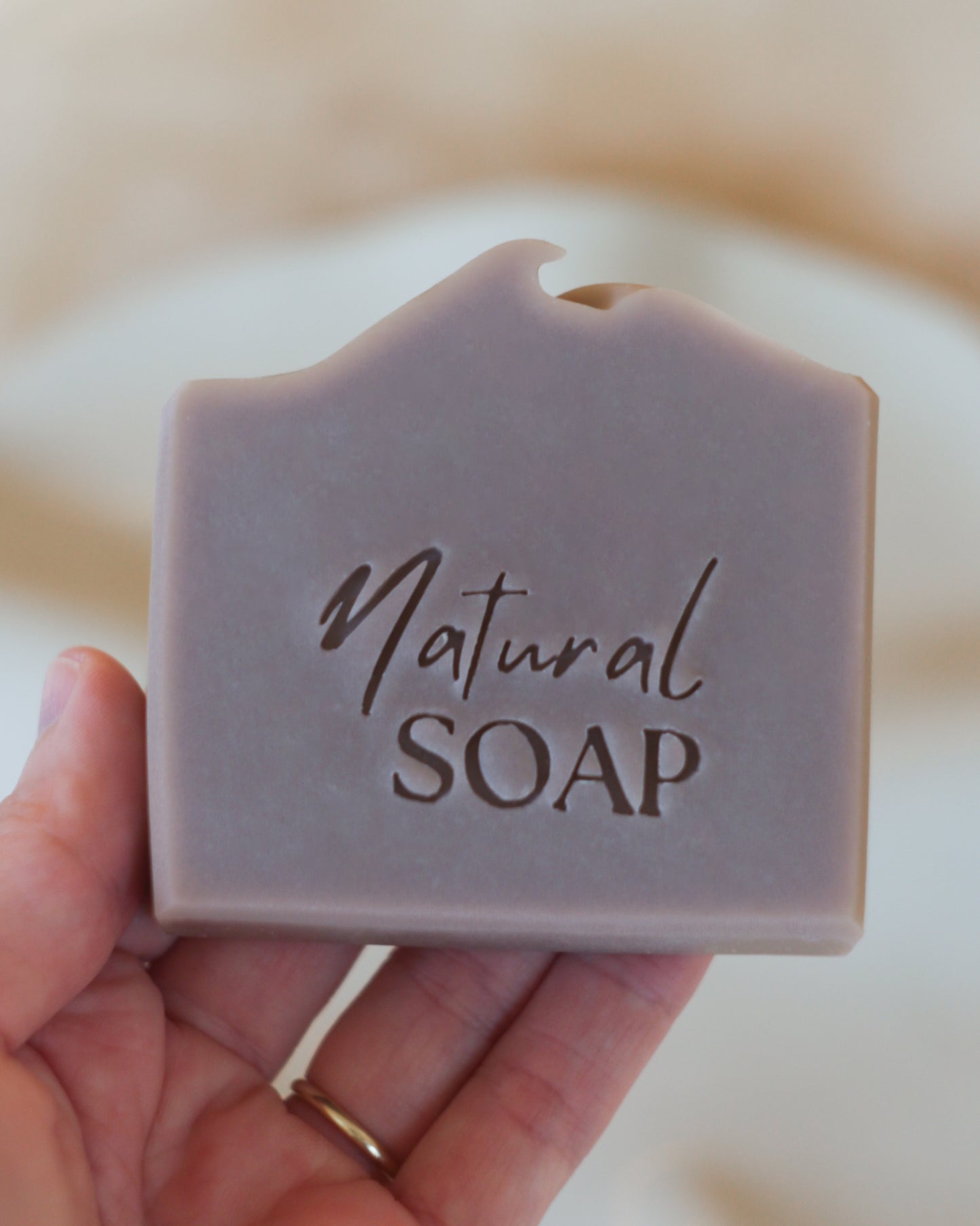 'Natural soap' text soap stamp