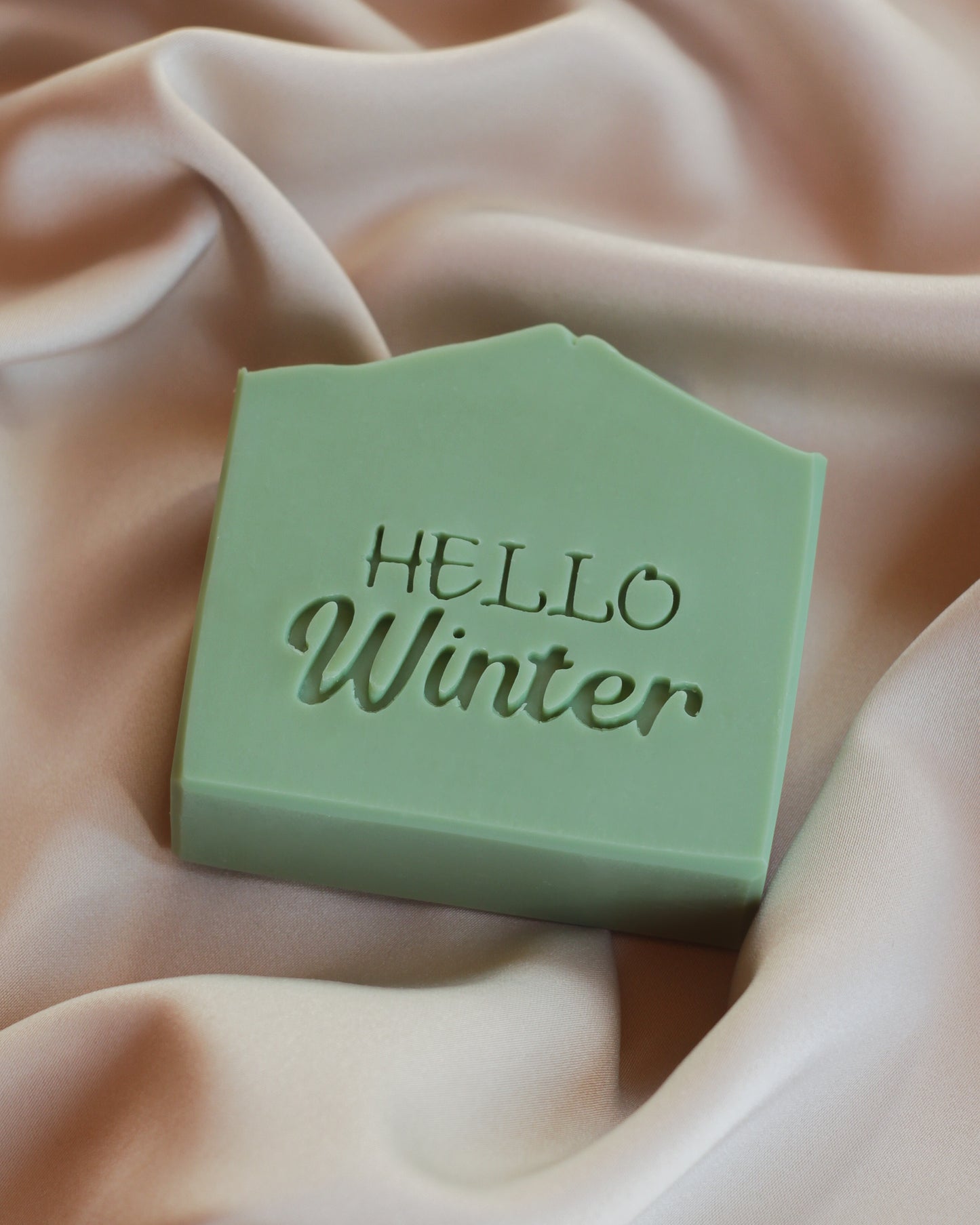 HELLO WINTER text soap stamp