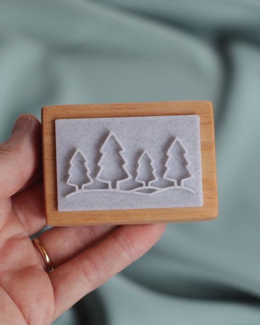 Winter landscape soap stamp