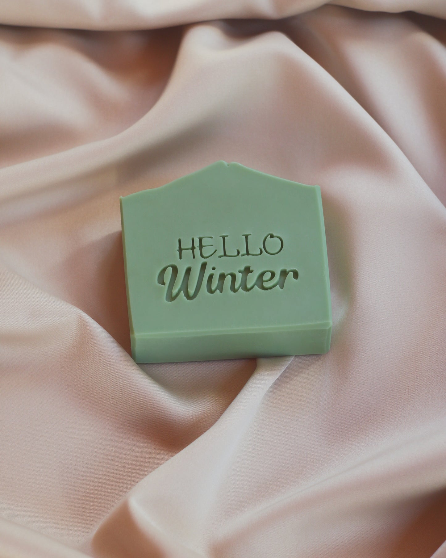 HELLO WINTER text soap stamp