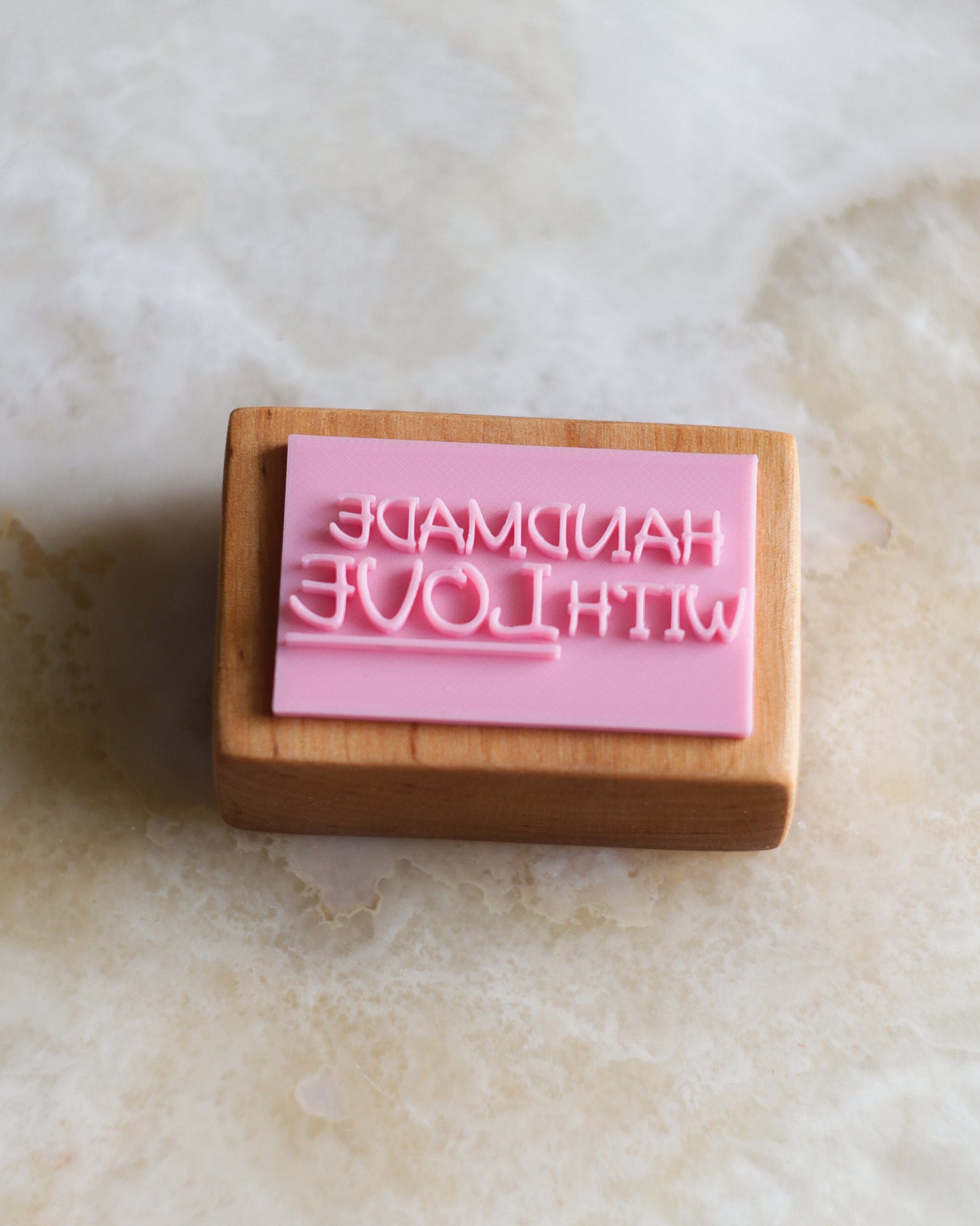 Handmade with love soap stamp